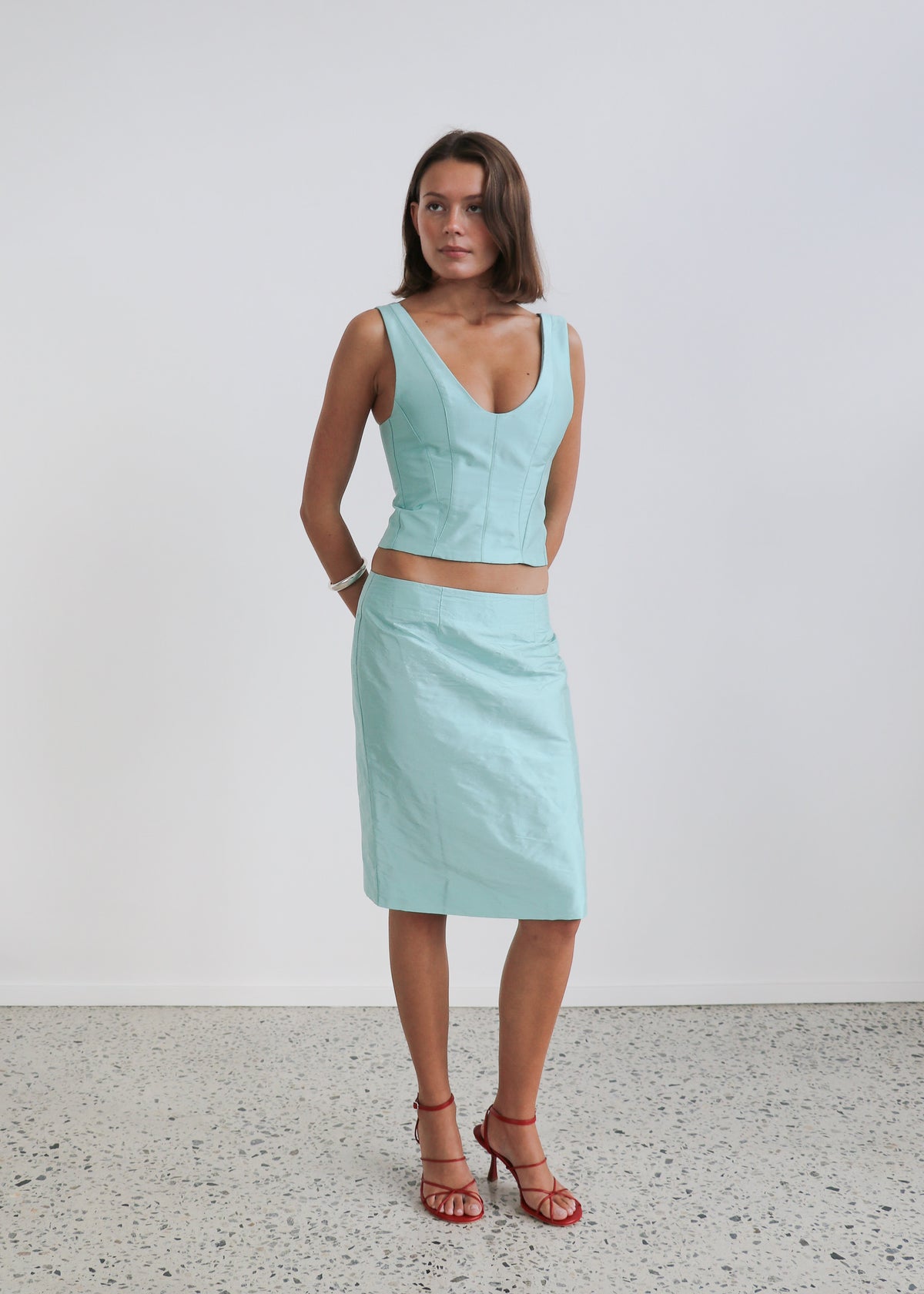 PRE-ORDER: Silk Dupion Midi Skirt