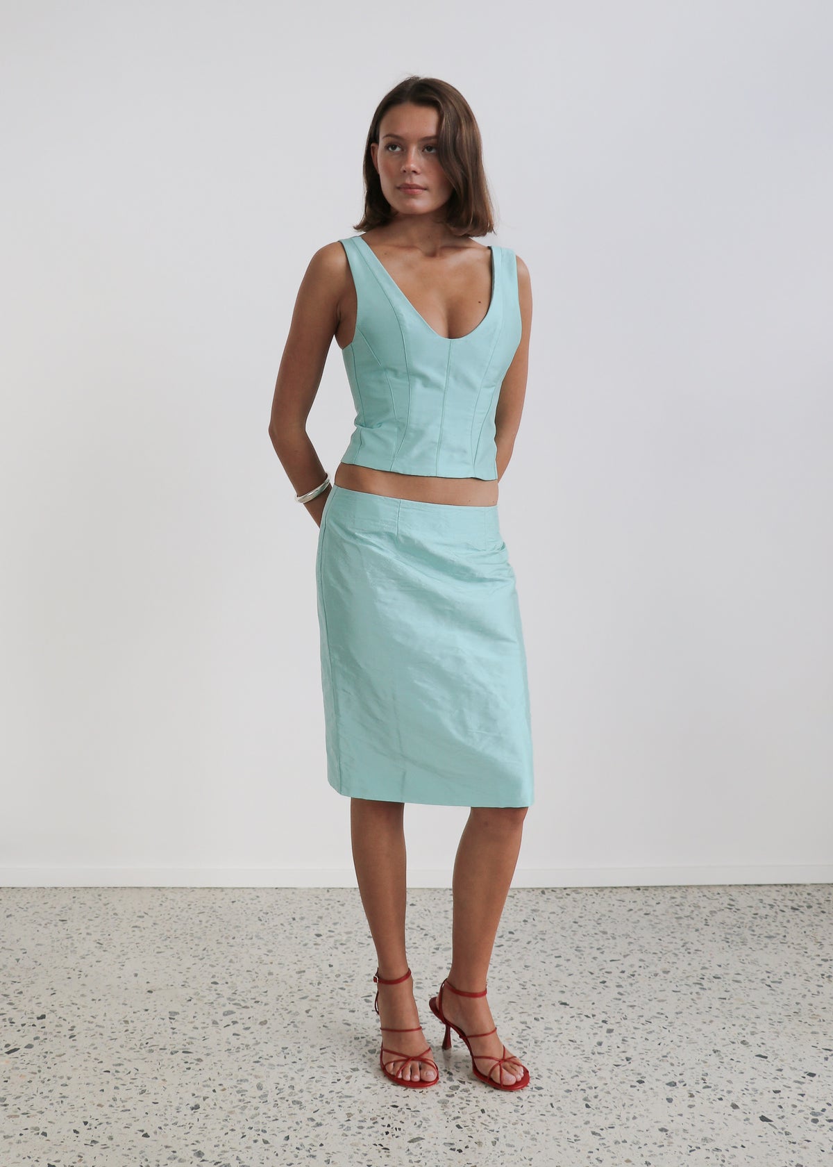 PRE-ORDER: Silk Dupion Midi Skirt