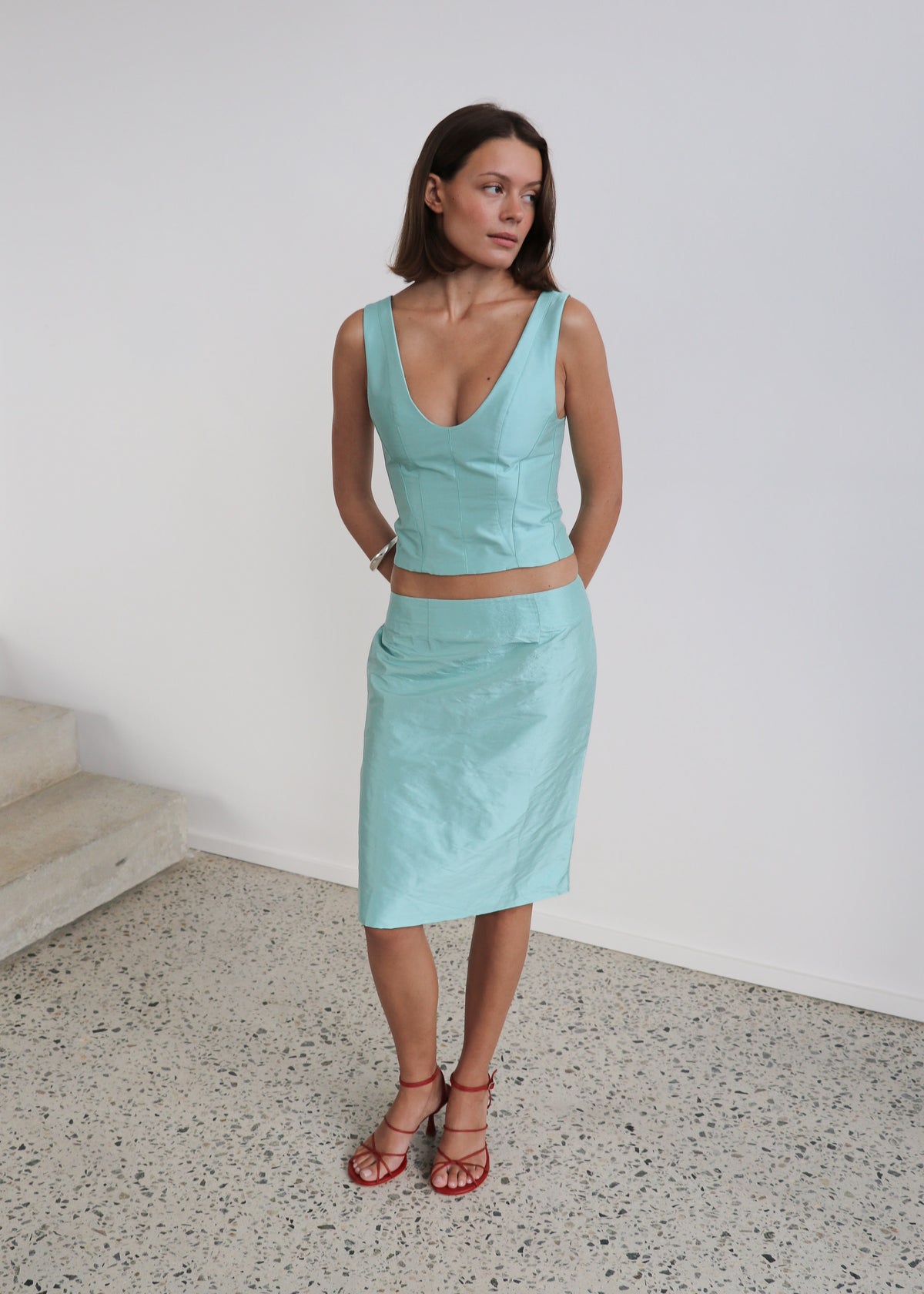 PRE-ORDER: Silk Dupion Midi Skirt