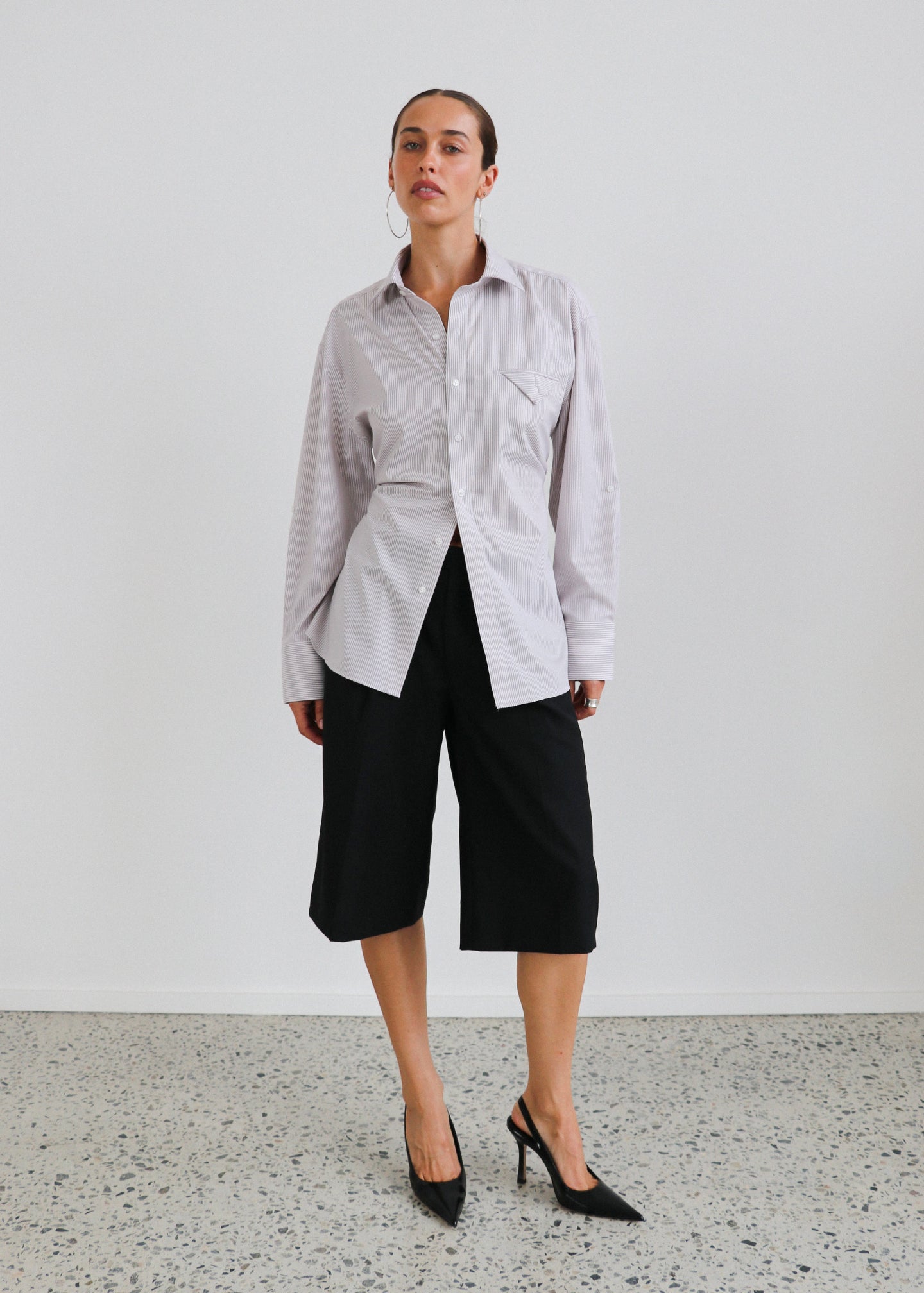 Cinched Long Sleeve Shirt